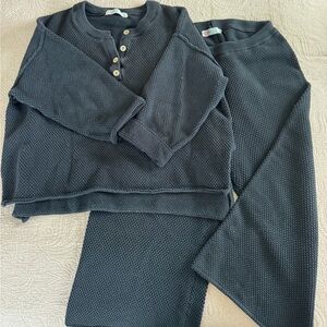 Free people Waffle Knit Sweat set